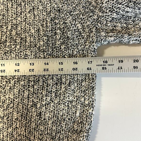 Free People Knit Crewneck Sweater S Black White Heathered Cotton Linen - Picture 5 of 6